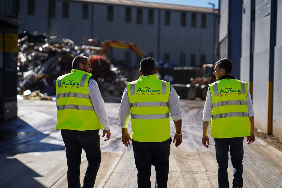 accepted waste men walking