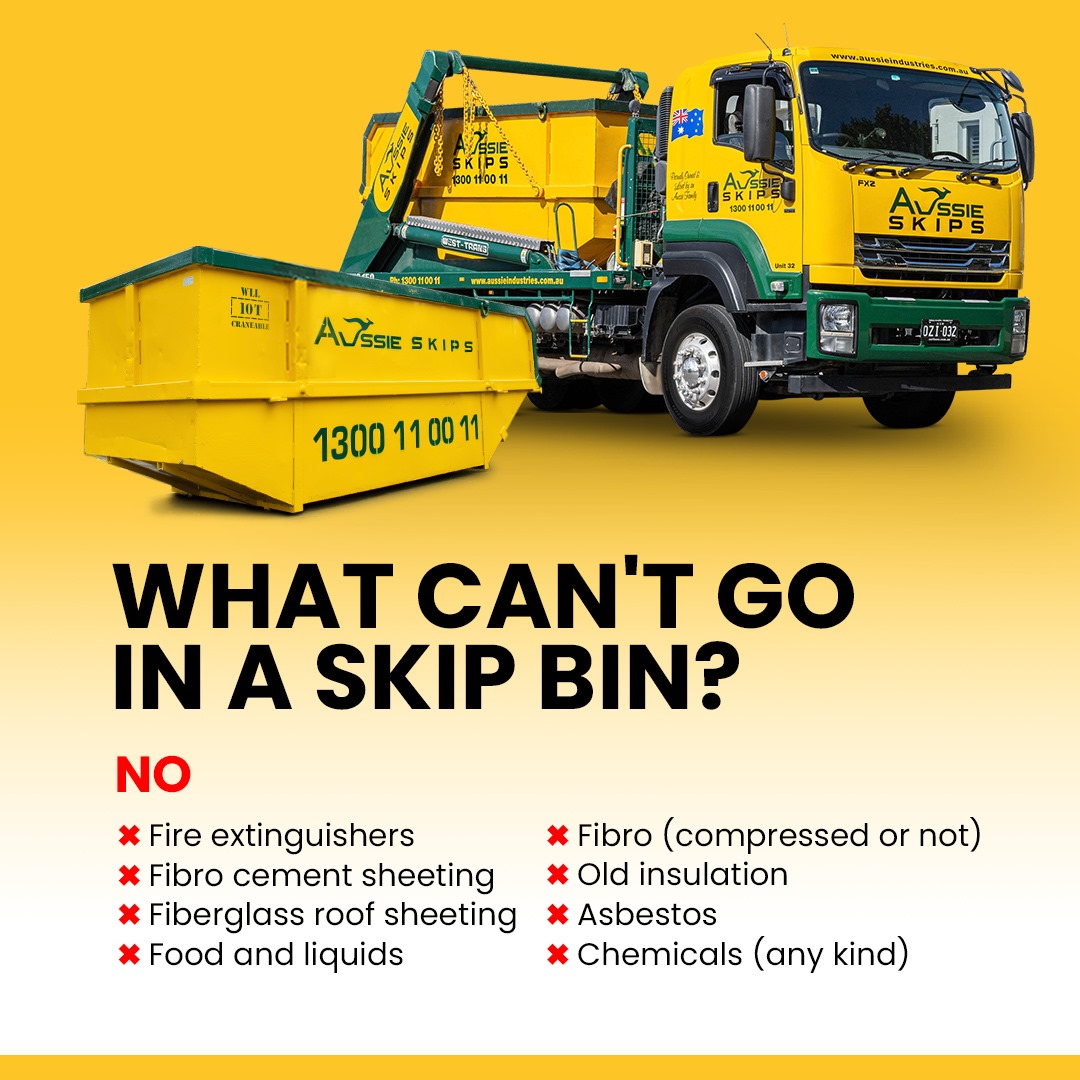What can't go in a skip bin